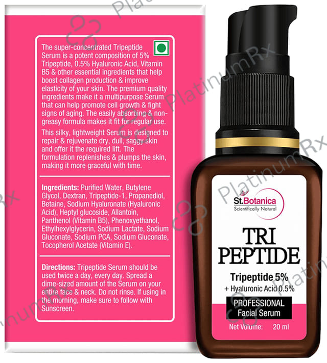 St.Botanica Tri Peptide 5% + Hyaluronic Acid 0.5% Professional Facial Serum