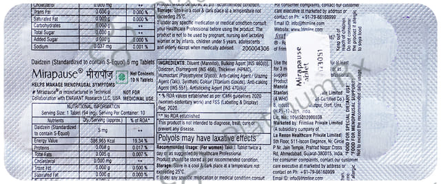 Mirapause 5mg Tablet 10s