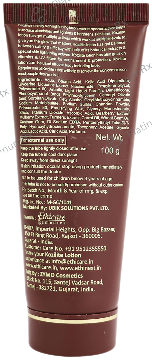 Kozilite Non Oily Skin Lightening Lotion 100gm