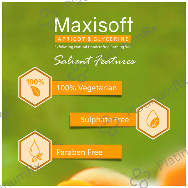Maxisoft Apricot & Glycerine Exfoliating Natural Handcrafted Bathing Bar 75gm