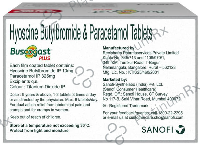 Buscogast Plus 10/325mg Tablet 10s