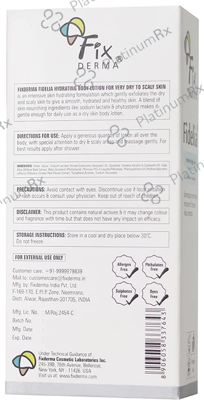 Fixderma Fidelia Body Lotion Hydrating