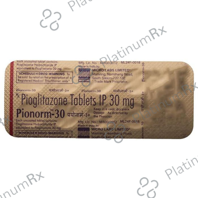 Pionorm 30mg Tablet 10s