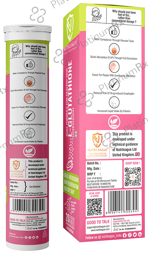 Nutrileague L Glutathione Effervescent Tablet 20s