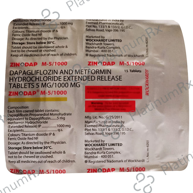 Zinodap M 5/1000 Tablet ER