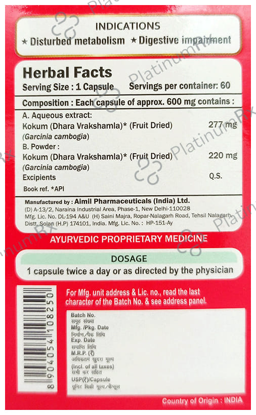 Aimil Garcinia Cambogia Capsule