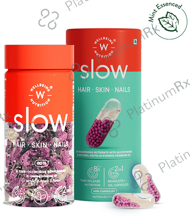 Wellbeing Nutrition Slow Hair Skin Nails - With Collagen, Glutathione & Biotin - Capsule
