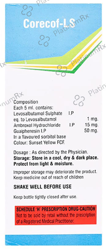 Corecof LS 15/50/1.25mg Syrup 100ml