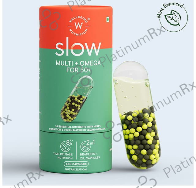 Wellbeing Nutrition Slow Multi for Him 50+ - With Ginkgo Biloba & Lutein for Energy & Performance - Capsule