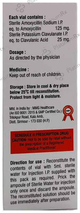 Amentoclav 125/25mg Injection 1s