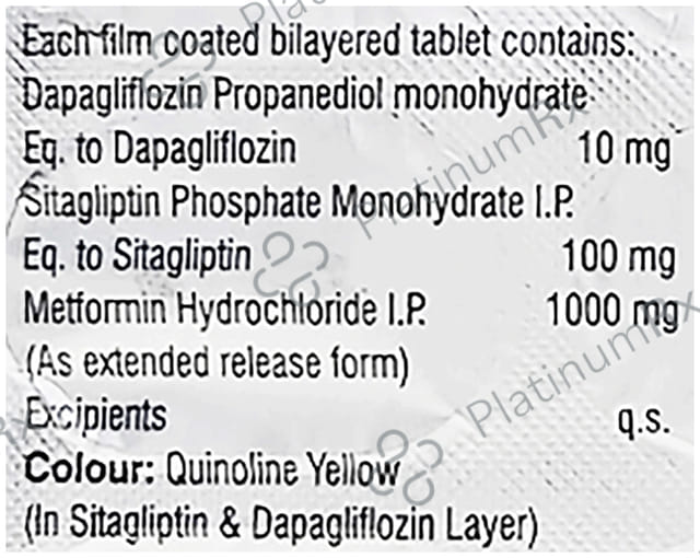 Dapanova SM 10/1000/100mg Tablet 15s