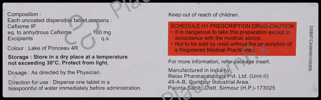 Mahacef 100mg Tablet 10s