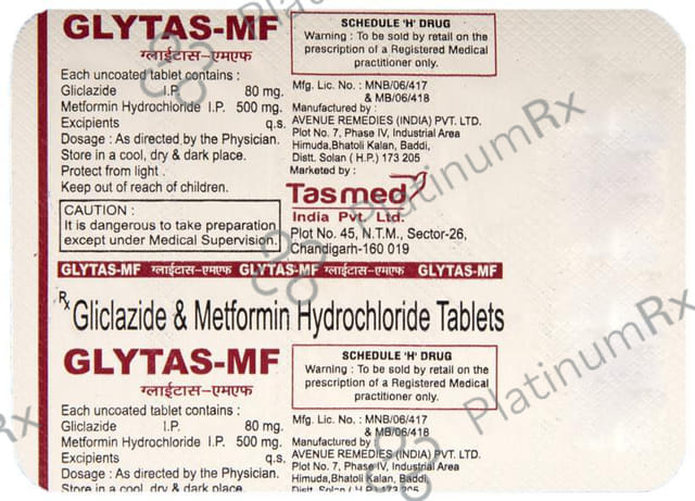 Glytas MF 80/500mg Tablet 10s