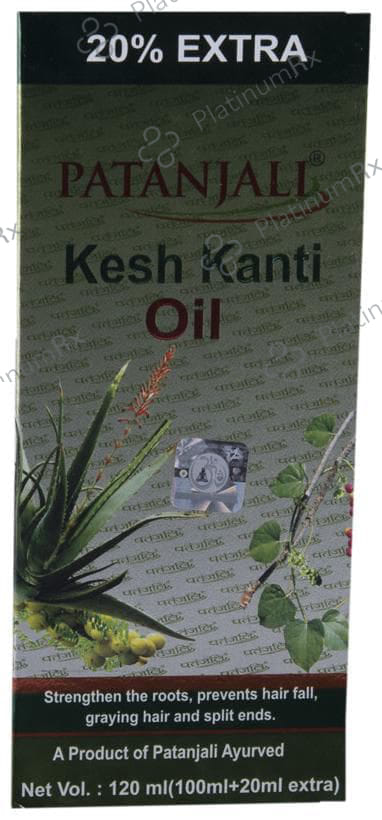 Patanjali Ayurveda Kesh Kanti Hair Oil - Strengthens the Roots & Manages Hair Fall, Greying Hair & Split Ends 120 ml