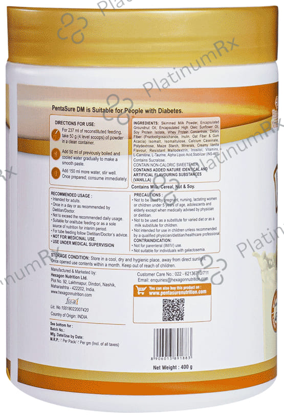 PentaSure DM Vanilla Flavour Powder 400gm