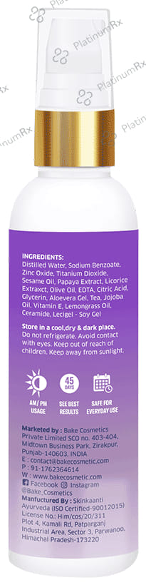 Bake 2% Ceramide & Vitamin C SPF 50 PA+++ Sunscreen Cream 100ml