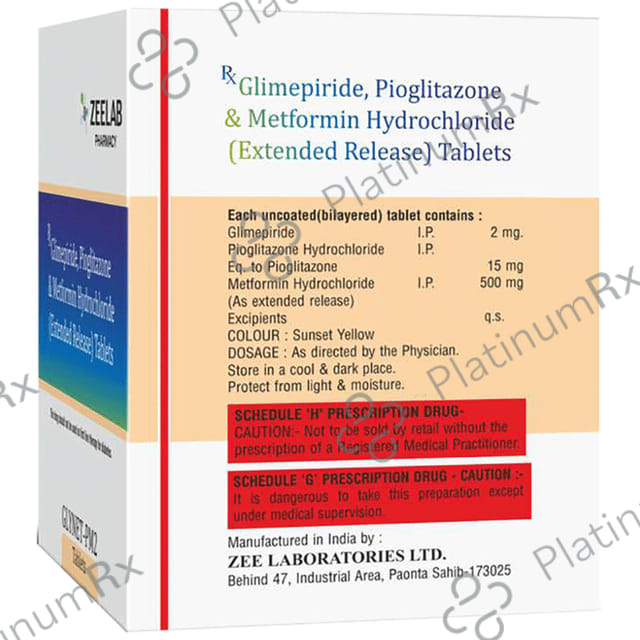 Glynet PM 2/500/15mg Tablet ER 10s