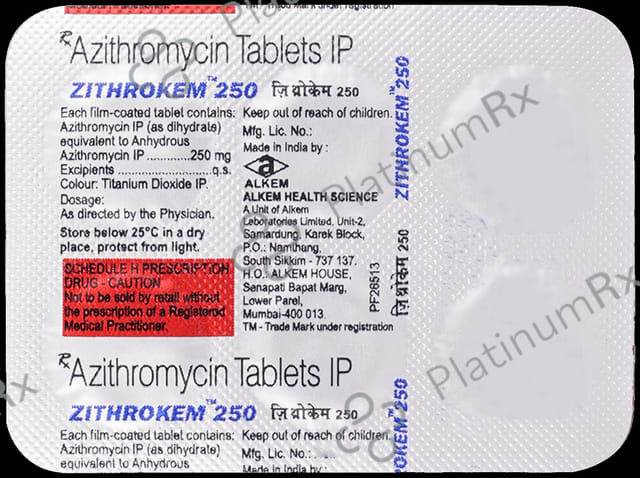 Zithrokem 250mg Tablet