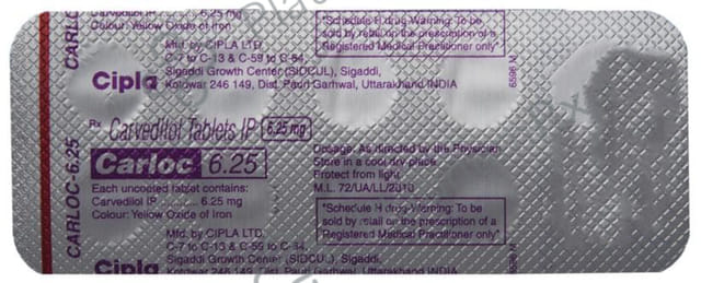 Carloc 6.25mg Tablet 10s