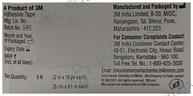 3M 1530 2 Micropore Adhesive 1X(5cm x 9.1m) Tape