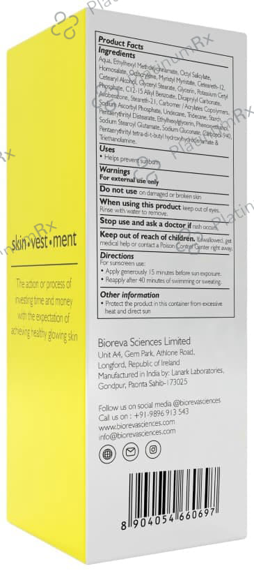 Bioreva Hydrating DNA Protection Broad Spectrum SPF 50 Sunscreen Cream 50gm