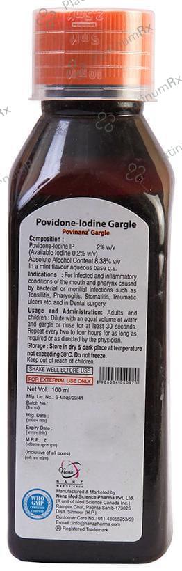Povinanz Gargle 100ml for Oral Care 100 Gargle