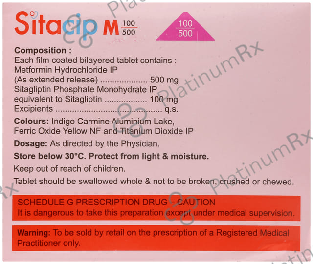 Sitacip M 100/500mg Tablet PR 10s