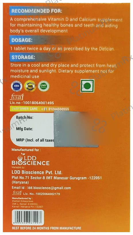 LDD Bioscience Vitamin D Cal Alfa+ - Multivitamin & Multimineral for Healthy Bones & Teeth - Tablet 30 Tablet