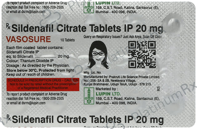 Vasosure 20mg Tablet 10s