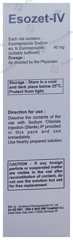 Esozet IV 40mg Injection 1s