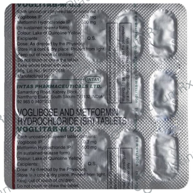 Voglitab M SR 500/0.3mg Tablet 15s