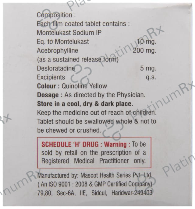 Abrophyll DM 200/5/10mg Tablet 10s