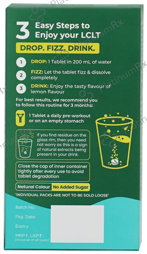 HK Vitals L-Carnitine L-Tartrate 1200mg Effervescent Tablet Lemon 30 Effervescent