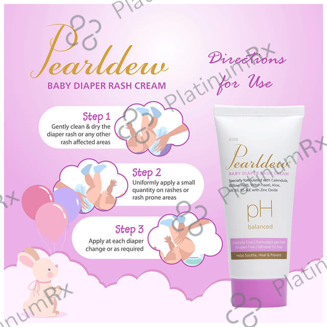 Pearldew pH Balanced Baby Diaper Rash (50gm Each) 4 Tubes