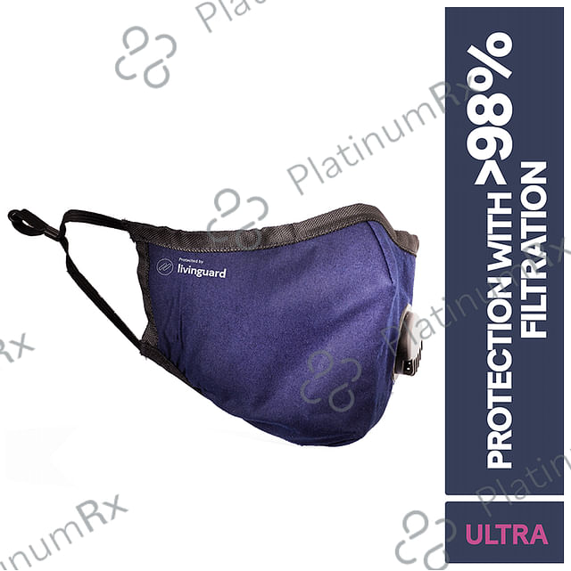 Livinguard Ultra 4 Layer Cotton Face Mask Medium Bombay Blue