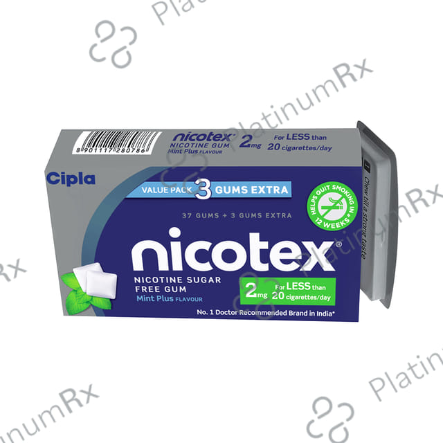 Nicotex 2mg Mint Plus Flavour Gums 40s