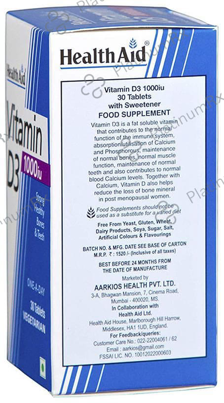Healthaid Vitamin D3 1000IU Tablet
