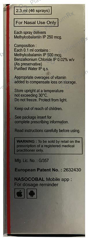 Nasocobal 250mcg Nasal Spray 1s