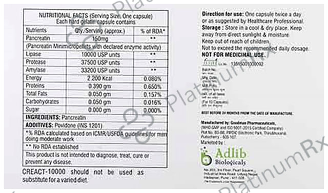 Creact 10000mg Capsule DR 10s