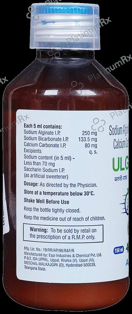 Ulge Raft Peppermint Sugar Free Oral Suspension 150ml
