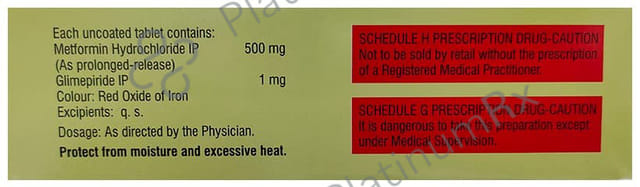 Glycomet GP 1/500mg Tablet PR 15s