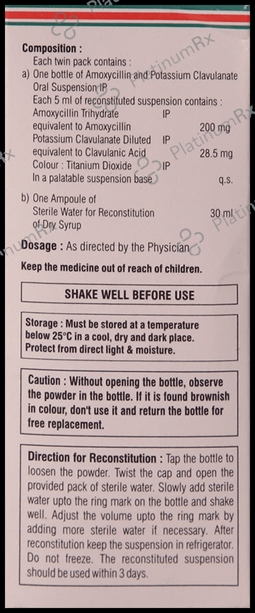 Hhamclav 228.5mg Dry Syrup 30ml