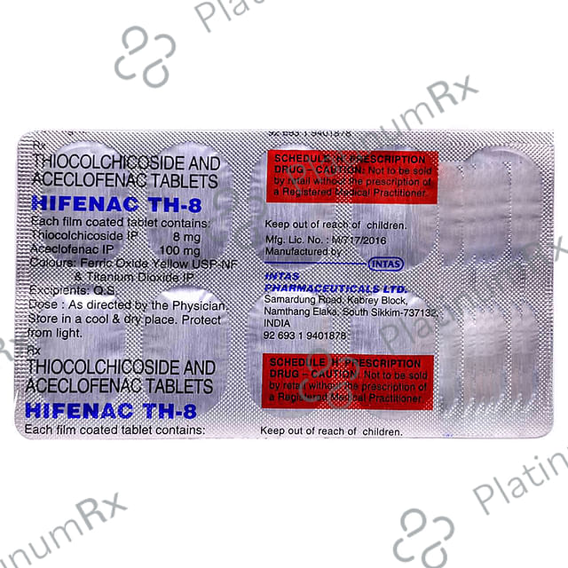 Hifenac TH8 100/8mg Tablet 10s