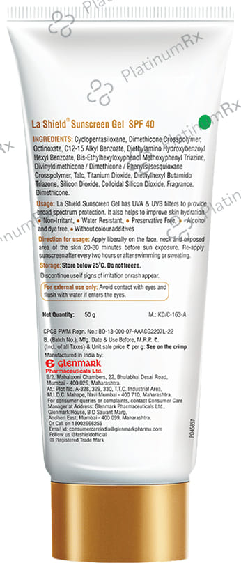 LA Shield SPF 40 PA+++ Gel 50gm