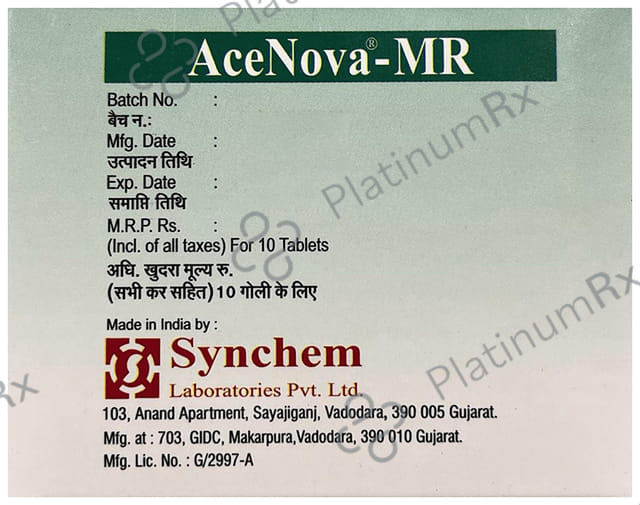 Acenova 100/326/2mg Tablet MR 10s