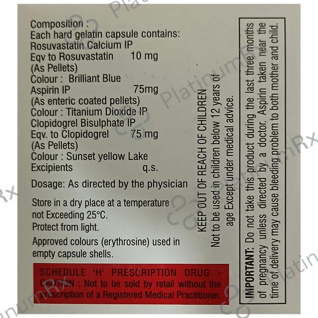 Rosur Gold 10/75/75mg Capsule 10s