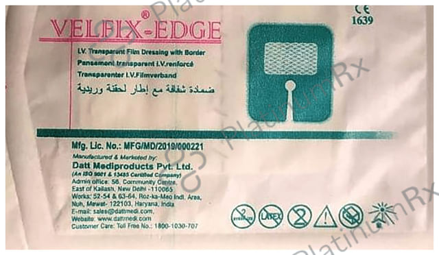 Datt Velfix-Edge Film Dressing with Border 6cm x 7cm