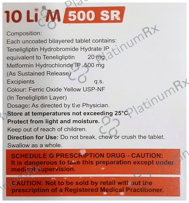 10 LI M 500/20mg SR Tablet 10s
