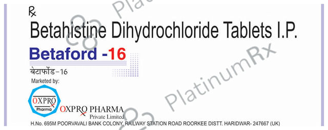 Betaford 16mg Tablet 10s Oxpro Pharma Pvt. Ltd.