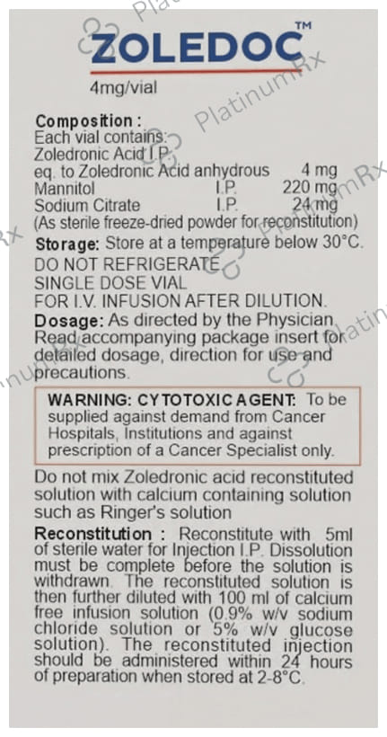 Zoledoc 4mg Injection 1s